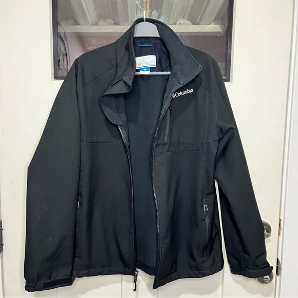 Columbia Softshell Jacket Men’s Large Black Full Zip Windbreaker - Picture 10 of 11